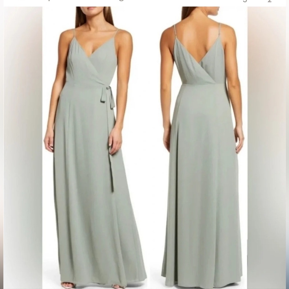 Wayf Sage Chiffon Sleeveless Gown